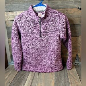 003. Youth quarter zip long sleeve fleece jacket. Large (10-12)